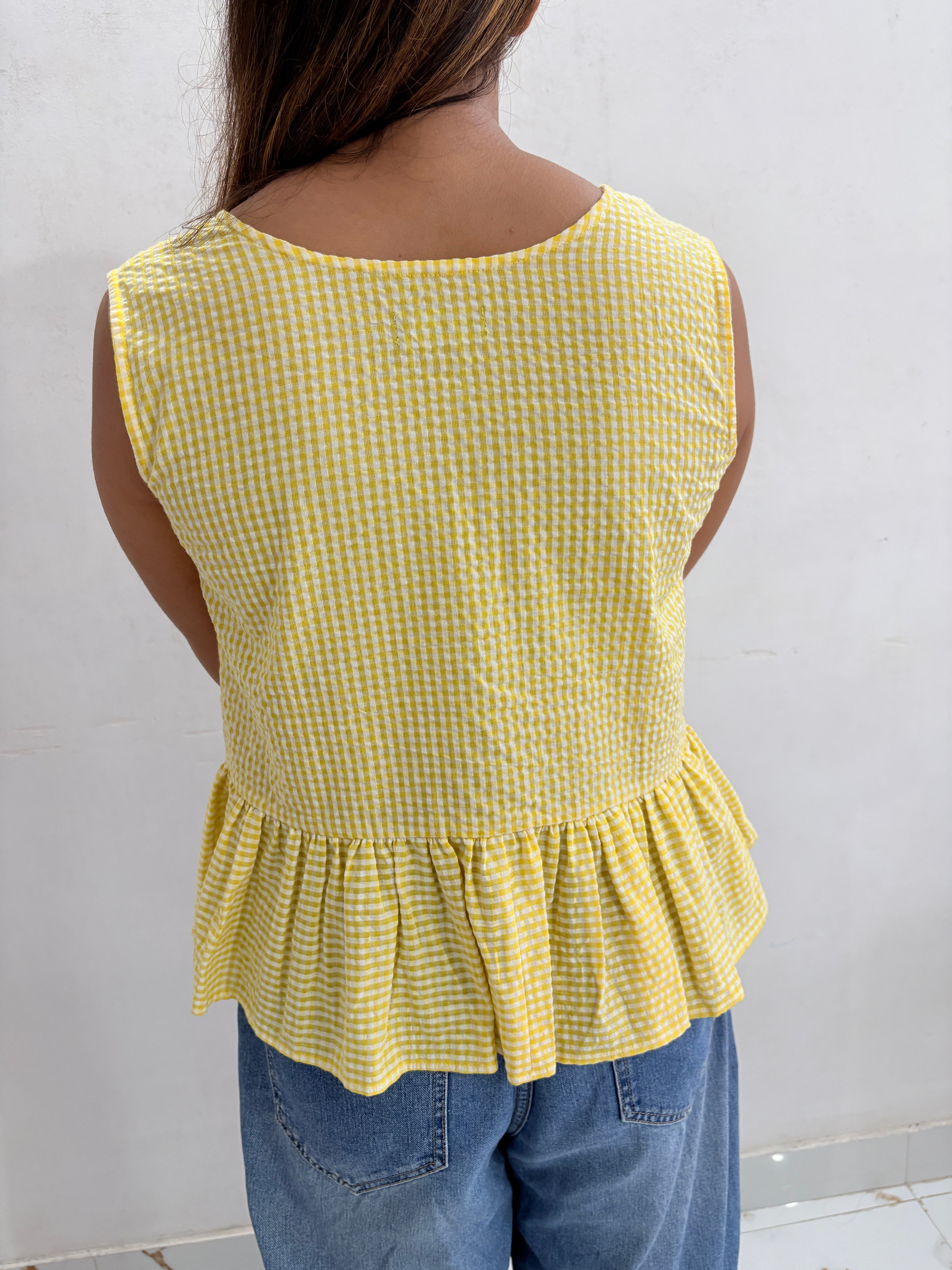 Gingham Tie-Front